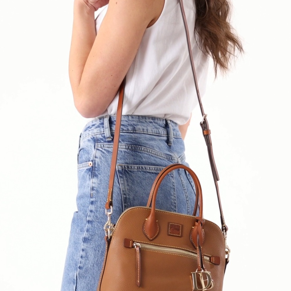 ‼️SOLD‼️ Dooney & Bourke Black and Brown Leather Satchel - Picture 7 of 9